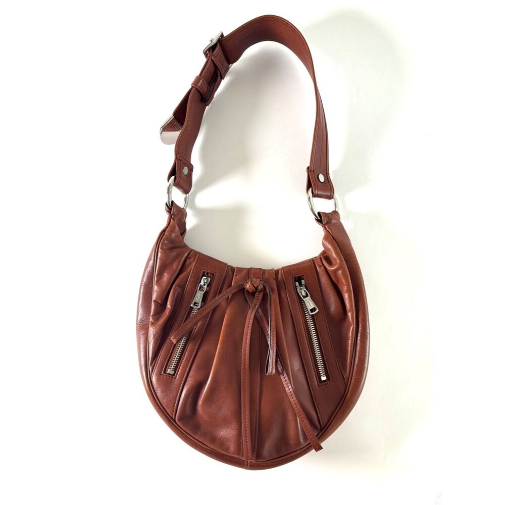 Tom Ford x Yves Saint Laurent Brown Leather Shoulder Hobo with Front Zips